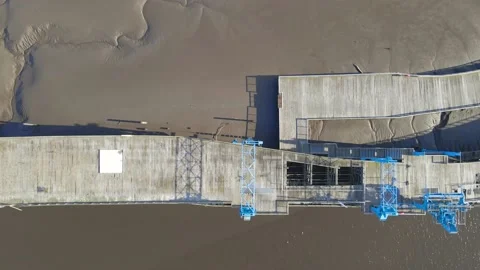 A top down close-up view of Dunston Staiths Stock Footage 132903762