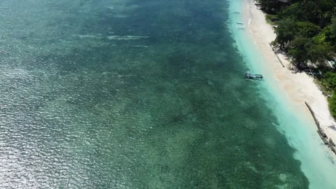 Top down coastal flight Gili Air Stock Footage 329588908