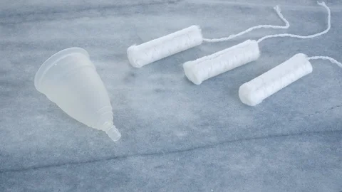 Top Down Comparison View of Feminine Hygiene Products Stock Footage 102869997