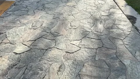 Top-down concrete stone path with sunlight Stock Footage 312856759