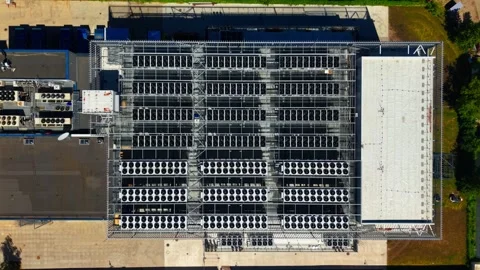 Top Down Data Center Cooling Infrastructure in Latvia - AI Computing Power Hub 動画素材 341071759