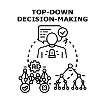 Top down decision making process with artificial intelligence assistance Stock Illustration