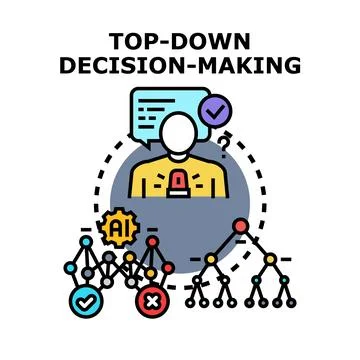 Top down decision making process with artificial intelligence assistance Stock Illustration