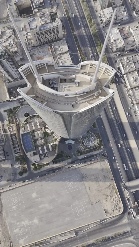 Top Down Descending Aerial View of Riyadh City Stock Footage 343141182