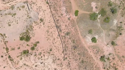 Top Down Desert Red Rocks Stock Footage 149165097