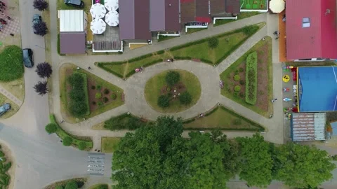 Top Down Downtown Lukecin Centrum Aerial View Poland Stock Footage 243529105