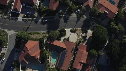 Top Down Drone Aerial of the Ocean Community of Rancho Palos Verdes California Stock Footage 147221768