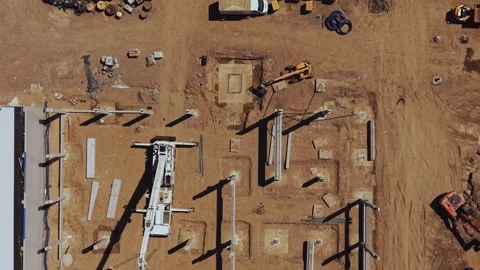 Top Down Drone Aerial View of Shopping Mall Construction Site Video stock 337969150