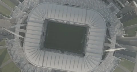 Top-Down Drone Ascent Over Juventus Stadium in Turin, Italy Stock-Footage 344151228