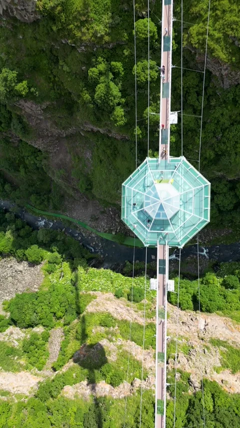 Top Down Drone Flight Above Dashbashi Diamond Bridge Stock Footage 339711658