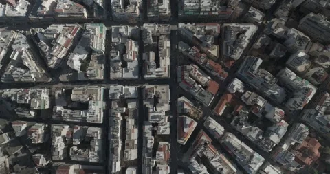 Top Down Drone Flight Over the Streets of Athens, Greece Stock-Footage 344005131
