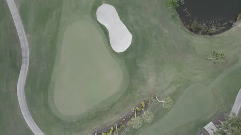 Top Down Drone Golf Course Stock Footage 194170557