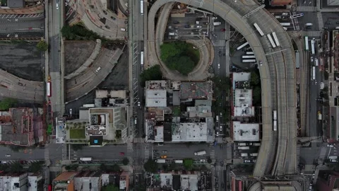 Top Down Drone Hell's Kitchen, Manhattan, Aerial, Cinematic, 4k, 6/27/2024 Video stock 296602071