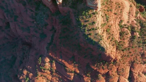 Top Down Drone Over Cathedral Rock – Sedona Arizona Stock Footage 329708377