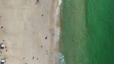 Top down drone pull-out revealing Copacabana Beach and turquoise water, Rio Video stock 328023331
