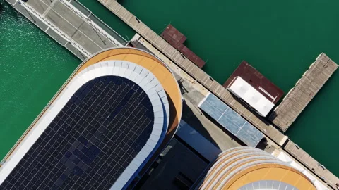Top Down Drone Rising Over Genoa Rooftop 库存影片 333469009