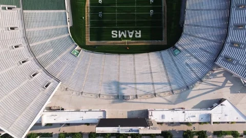 Top Down Drone Shot Above Canvas Stadium, Home of the Colorado State Rams Stock Footage 345247878