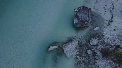 Top down Drone shot of Beautiful river 2 Stock Footage 214401480