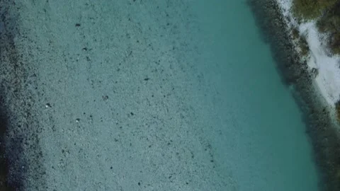 Top down Drone shot of Beautiful river 3 Stock Footage 214401672