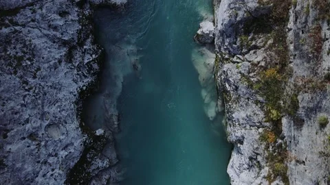 Top down Drone shot of Beautiful river 4 Stock Footage 214402166