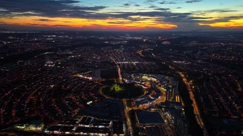 Top down drone shot capturing the geometric light patterns Video stock 332199688