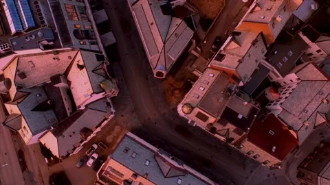 Top down drone shot from the city of Ålesund, Norway Stock Footage 230674262
