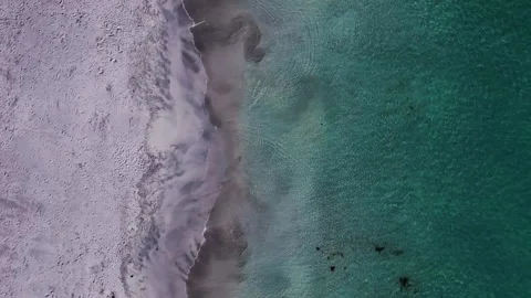 Top Down Drone Shot Of Killmurvey Beach On Inis Mor Inishmore Ireland Stock-Footage 330920761