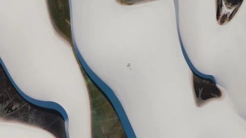 Top-Down Drone Shot of Lençóis Maranhenses Lagoon Stock Footage 321955709