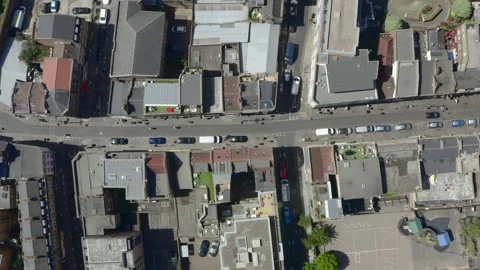 Top down drone shot over Brick Lane East London Stock Footage 194110225