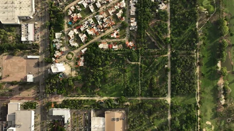 Top down drone shot over the botanical gardens of Benjamin F Johnston in Mexico Stock Footage 328623210