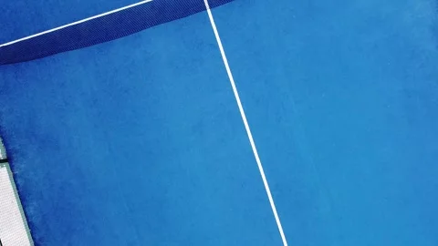 A top down drone shot of a padel court with net and lines minimalist backgr.. Stock-Footage 314641137
