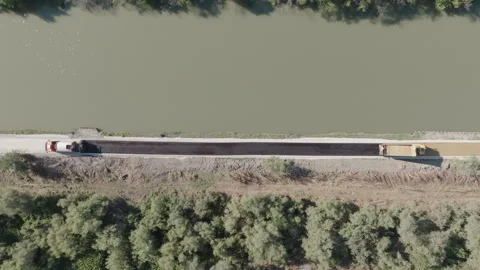 Top Down Drone Shot of Rural Cycling Infrastructure Development 库存影片 338019390