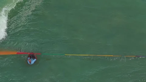 Top Down Drone Shot Sri Lanka Fisherman Vídeo Stock 331326514