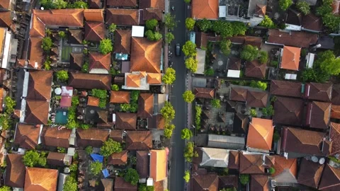Top down drone shot of Ubud, Bali, Indonesia 4K Stock Footage 255278219