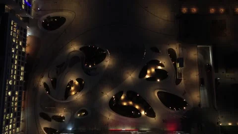 Top down drone shot of the unity square at night Stock Footage 255928405
