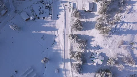 Top down drone shot of winter wonderland Gulmarg. Stock Footage 311946306