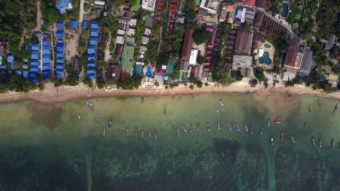 Top Down Drone Video Ko Tao, Ko Pha-ngan District, Surat Thani, Thailand Stock Footage 128928113