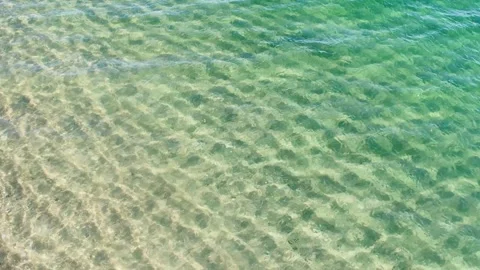 A Top Down Drone Video of a Rippled Sand Seabed. Concept The hidden beauty .. Stock Footage 314097306