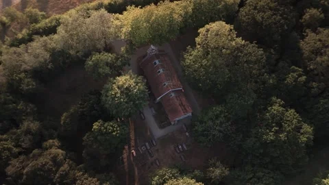 Top Down Drone View of All Saints Church in Tolleshunt Knights Pariss, Essex Stock Footage 346356024