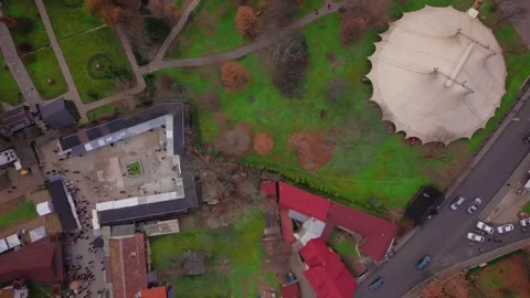 Top Down Drone View of Bran Castle, Romania Stock Footage 325706436