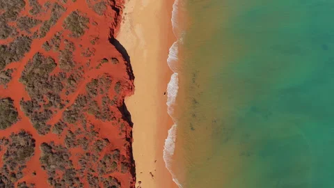 Top-Down Drone View of Cape Peron Beach, Western Australia Stock Footage 340598804