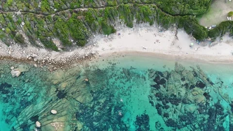 Top-Down Drone View of Crystal-Clear Beach Waters Stock Footage 332639093
