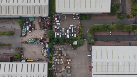 Top Down Drone View of Industrial Business Premises and Commercial Yard Stock-Footage 337328215