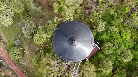 Top Down Drone View of Jupiter Inlet Lighthouse Roof, Florida Stock Footage 332172007