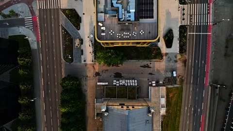 Top-Down Drone View of Modern Streets and Buildings in Tallinn, Estonia Stock Footage 320046844