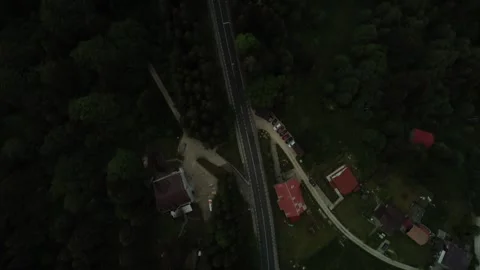 Top down drone view of mountain road Stock Footage 297254952