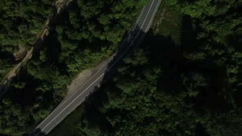 Top down drone view of mountain road Stock Footage 297255181