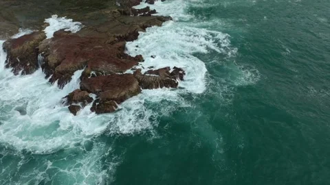 Top Down Drone View of Ocean Surface and Wave Pattern Video stock 335668534