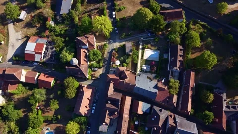 Top Down Drone View over Martel Village Stock Footage 344010158