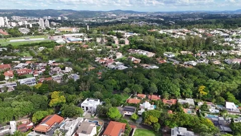 Top Down Drone View of Residential Neighborhood in Brazil Stock Footage 325809168